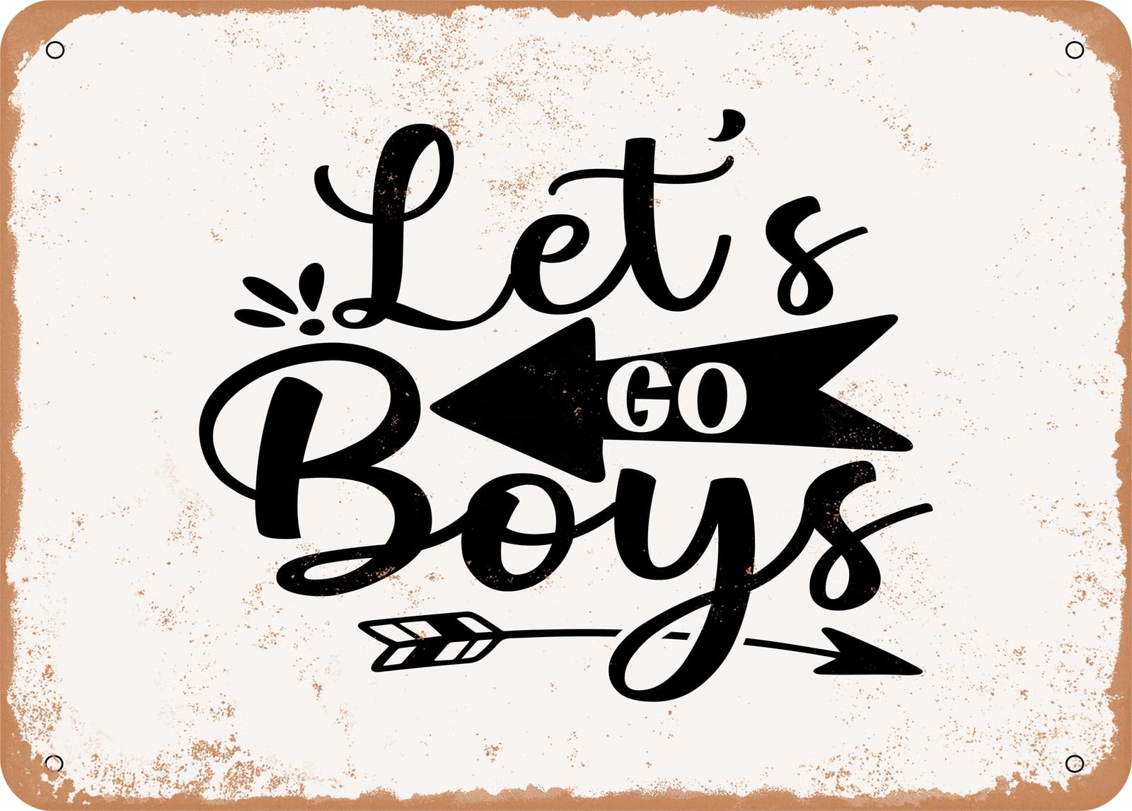 Miaomansenstore Boys Metal Sign - Lets Go - 2 - Vintage Look Sign Home Decor