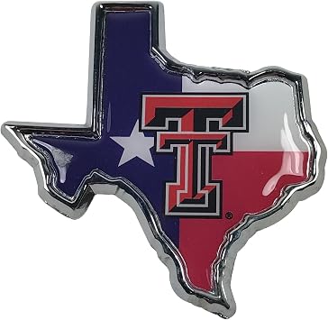 Texas Tech Metal Auto Emblem Texas Flag Logo