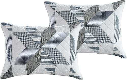 Miniatura 2 de EVENHUG Juego de edredón 100% algodón tamaño individual, colcha reversible floral con fundas de almohada, para todas las estaciones, 2 piezas