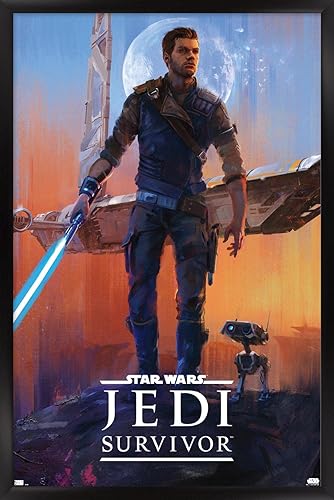 Trends International Star Wars Jedi Survivor - Póster de pared de lujo, 14.725 x 22.375 pulgadas, versión enmarcada en negro