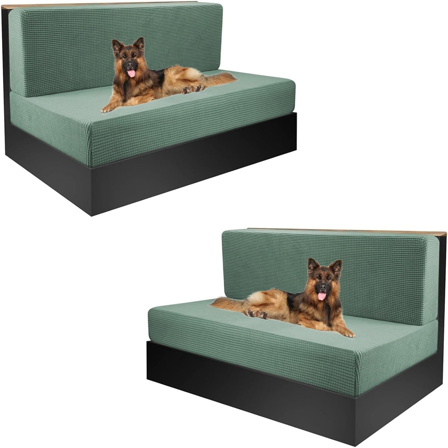 High Stretch RV Dinette Cushion Covers 1/2 Sets All Inclusive RV Couch Cover Backrest Cover RV Booth Seat Cover Jacquard Camper Car Bench Cover Sofa Slipcover (Color : Matcha, Size : 2 Sets)