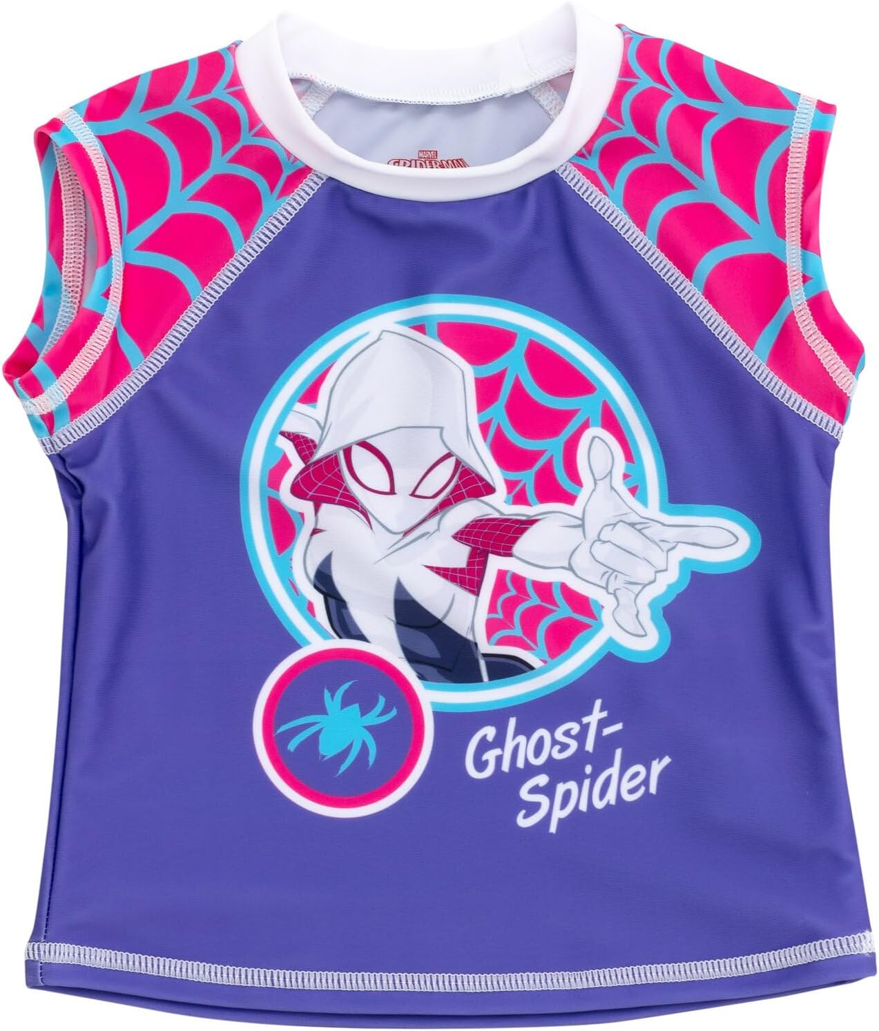 Marvel Spider-Man Spider-Gwen Girls UPF 50+ Rash Guard & Bikini Bottom Swimsuit Set Toddler to Little Kid