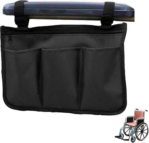 Bolsa lateral para silla de ruedas con soporte para tazas, accesorios para silla de ruedas, bolsa de almacenamiento para silla de ruedas, andador,