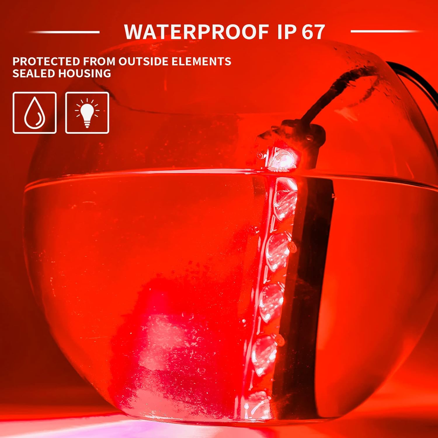 7-inch 18W Red Single Row Off-Road Led Light Bar Pods, Work Driving Fog Lights, 12V 24V Ultra-Slim Thin Waterproof Combo Flood Spot Fish Hunting Lights for Truck Boat Marine Tractor, 2X Red, 36W