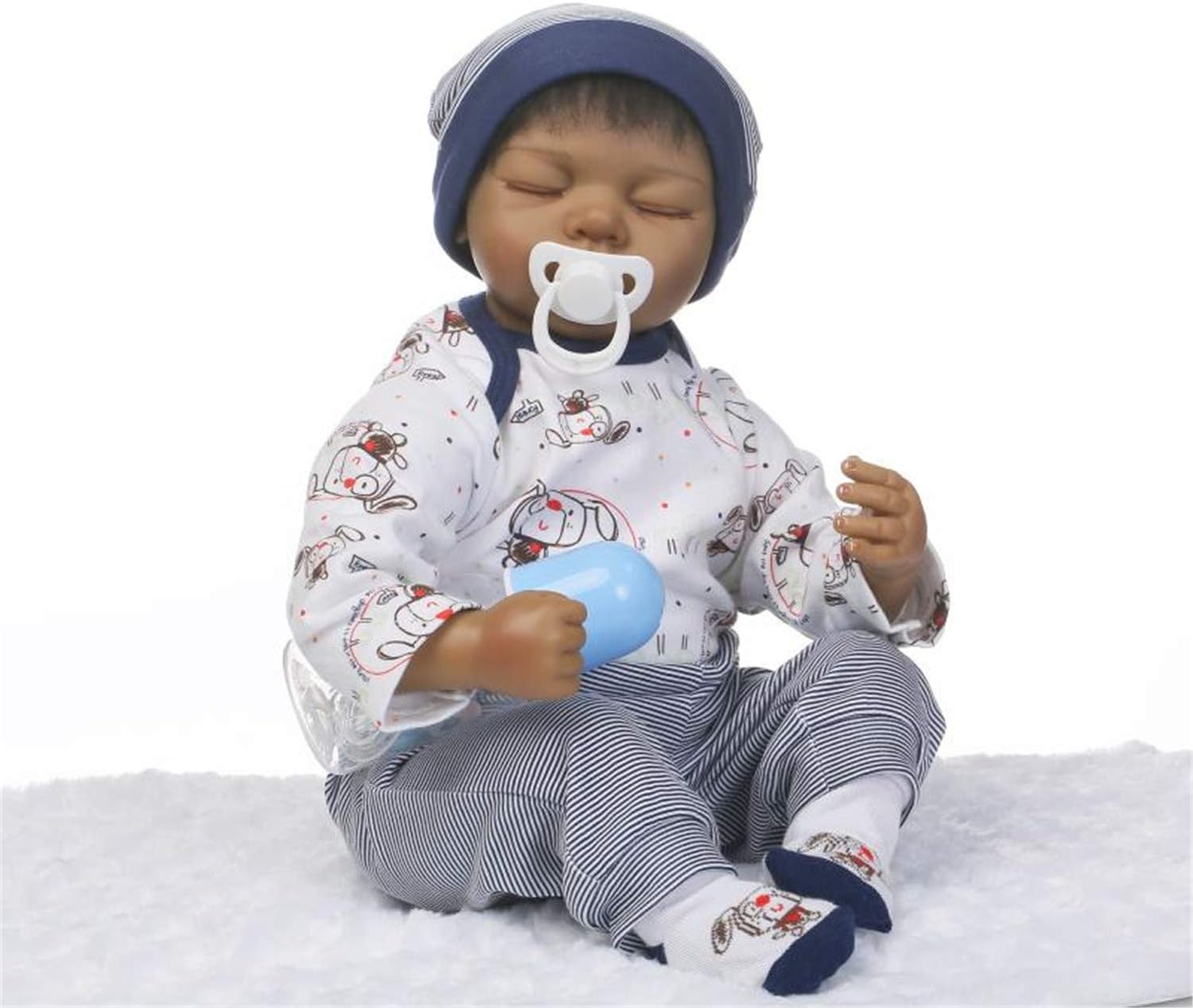 Black Friday - 40% OFF Zero Pam Newborn Reborn Baby Dolls Boy Black 20 Inch African American Dolls Real Life Baby Boy Sleeping Baby Biracial Look