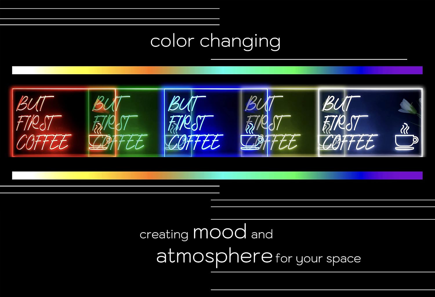 ADVPRO But First Coffee Tabletop LED Neon Night Light & Lamp Color-Changing 4 Modes st5s21-j5014-c