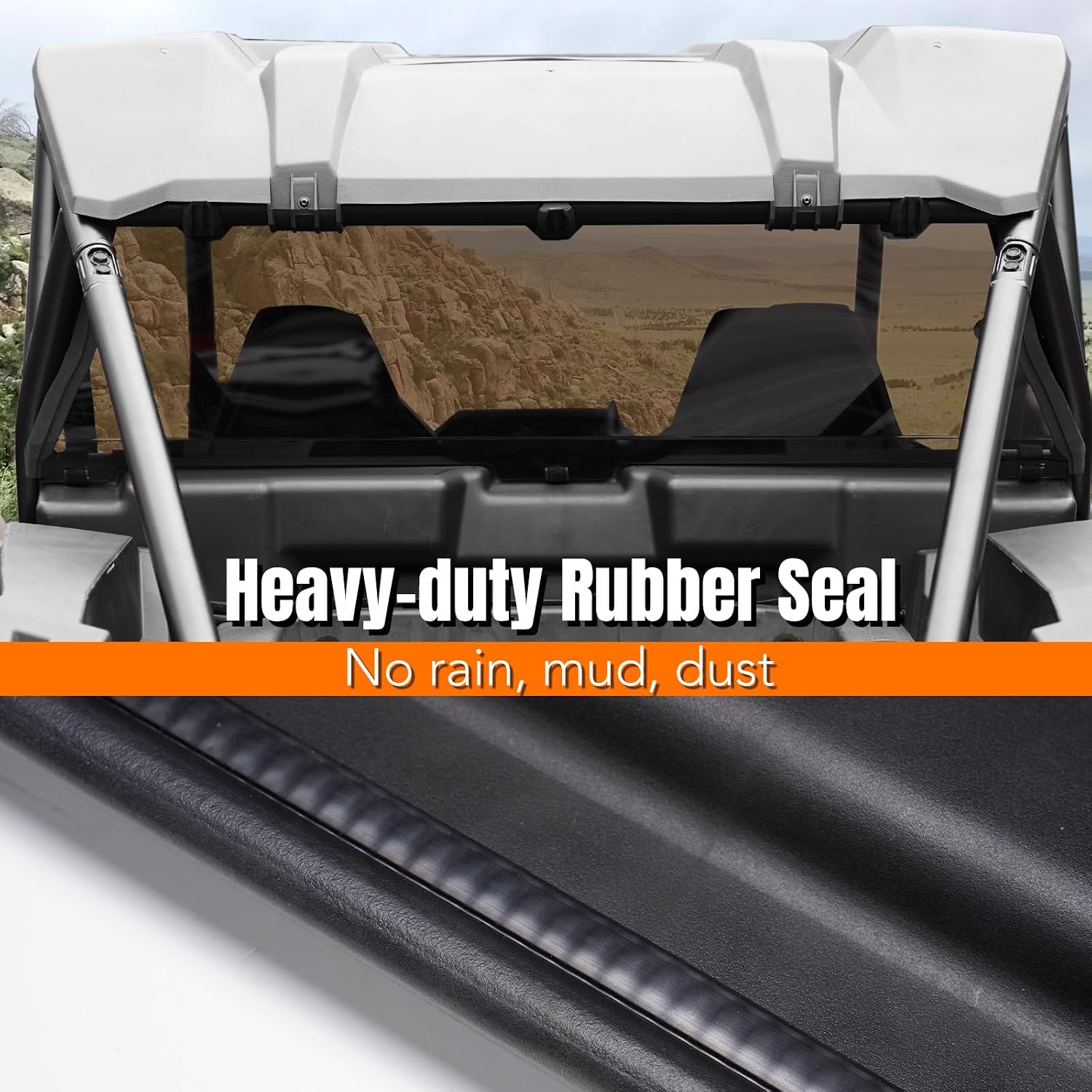 HAKA TOUGH Dark Tinted Rear Windshield for RZR XP 1000 Accessories 2024 2025,Heavy Duty tinted hard Rear Window Windscreen for 2024+ Polaris RZR XP 1000 / XP 4 1000,Standard 3/16" Polycarbonate