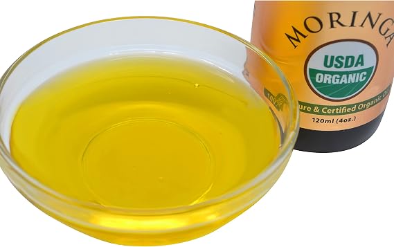 PRIME NATURAL Organic Moringa Oil, Pure,Cold Pressed, USDA Certified - 4oz | 100% Pure, Cold Pressed, Virgin, Unrefined, Dietary Supplement - Energy, Joints, Skin, Face, Body, Hair, Glass Bottle