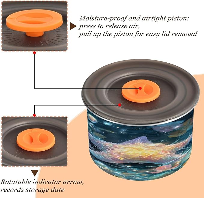 Almacenador de Alimentos ALAZA Starfish Floral 30oz para Café, Té, Azúcar miniatura 5