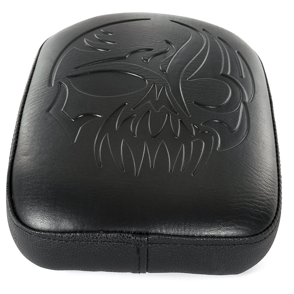Sedile rettangolare imbottito per passeggero, con 8 ventose per Harley Chopper/Cruiser; colore: nero