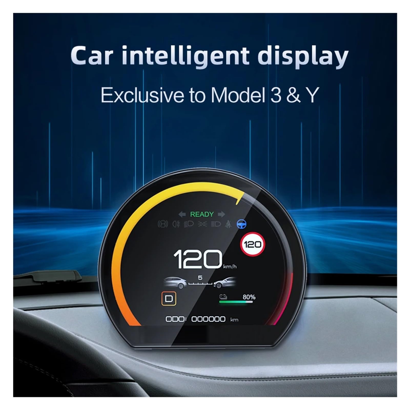 HD Mini Car HUD Instrument Display 3.54 ''Miernik Samochodowy Wyświetlacz Head Up Cyfrowy Ekran LCD Alarm Na Desce Rozdzielczej