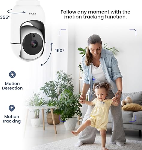 Miniatura 5 de Cámara inteligente 2K para interiores, control PTZ con rotación horizontal de 355 y vertical de 150, audio de 2 vías, visión nocturna, modo de