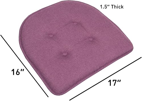 Miniatura 4 de Sweet Home Collection - Cojín de espuma viscoelástica para silla, con capitoné, parte trasera de goma antideslizante, en forma de U, 17 x