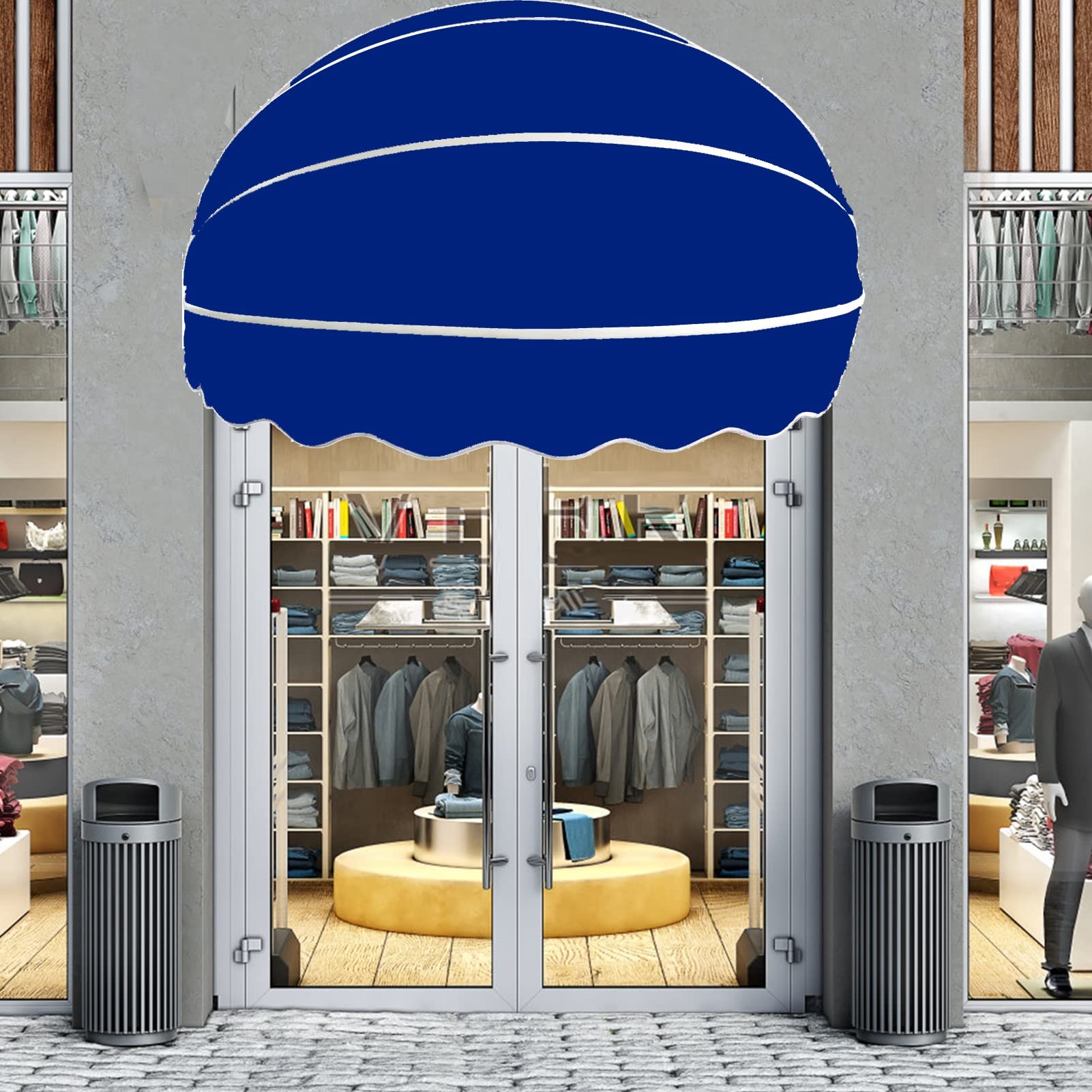 Housse de pluie pliable et auvent rétractable bleu 60cm