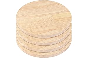 GNIEMCKIN 4-Pack Pine Circle Plaque, 12 Inch Unfinished Wood Rounds for Crafts,...