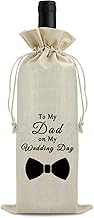 Wedding Gifts Wine Bags for Dad Father Fathers of The Bride Gift Wedding Day Gift for Father of The Groom Wine Bottle Bag Dads Gifts from Daughter Son, Thank You Present for Dads