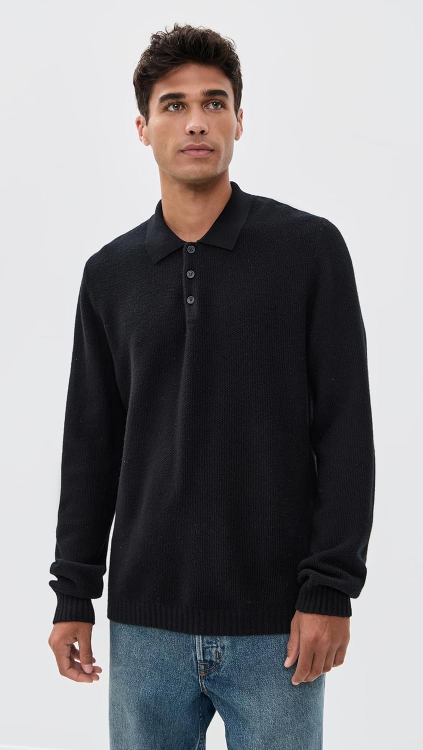 Taylor Stitch Men's The Newton Sweater Polo, Midnight Merino, 46 - Image 2