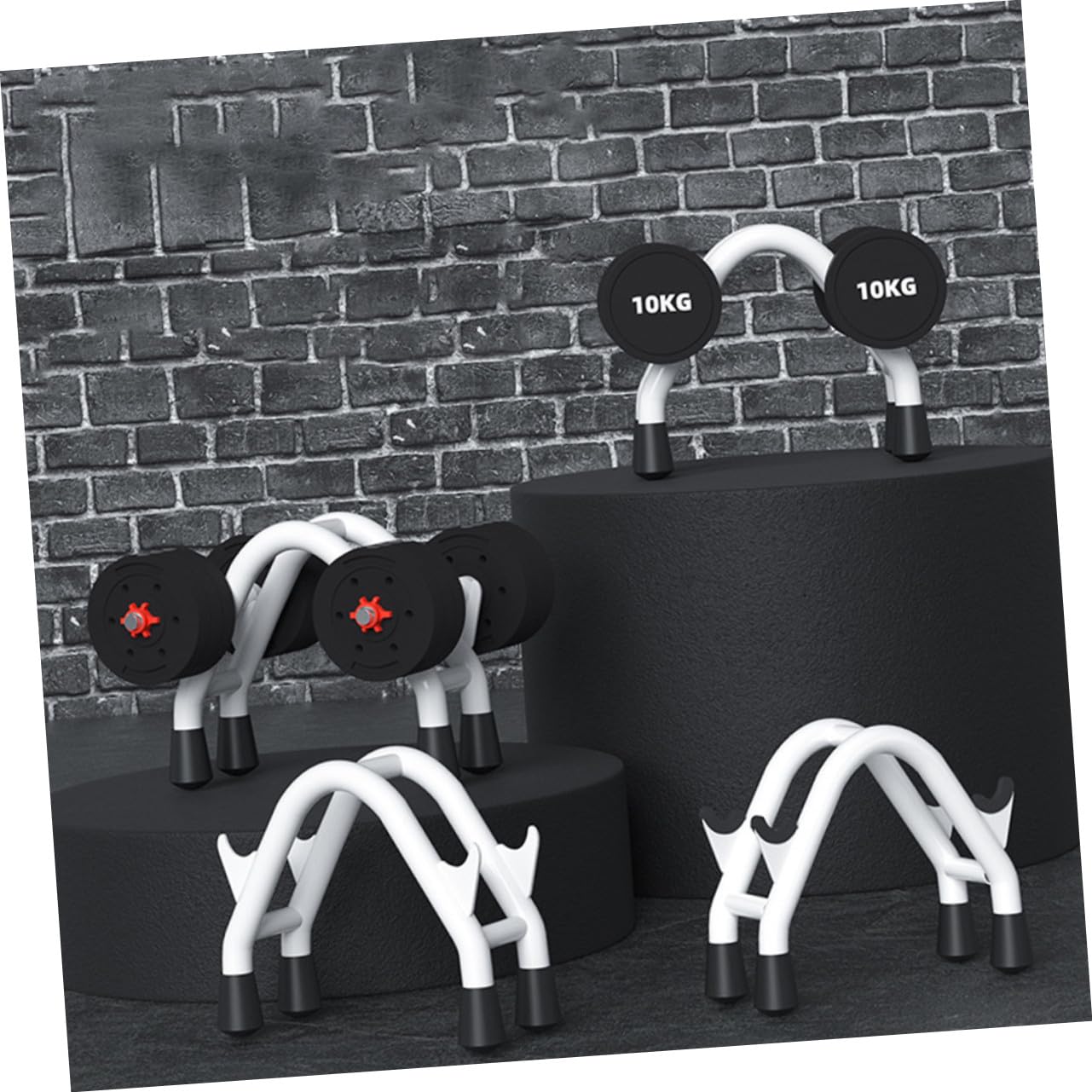 Stojak Hantle Domowy Stabilny Uchwyt Do Przechowywania Sztang i Ciężarów Fitness Trwały i Odporny Zużycie Praktyczny Organizer Do Siłowni Dumbbell Bracket
