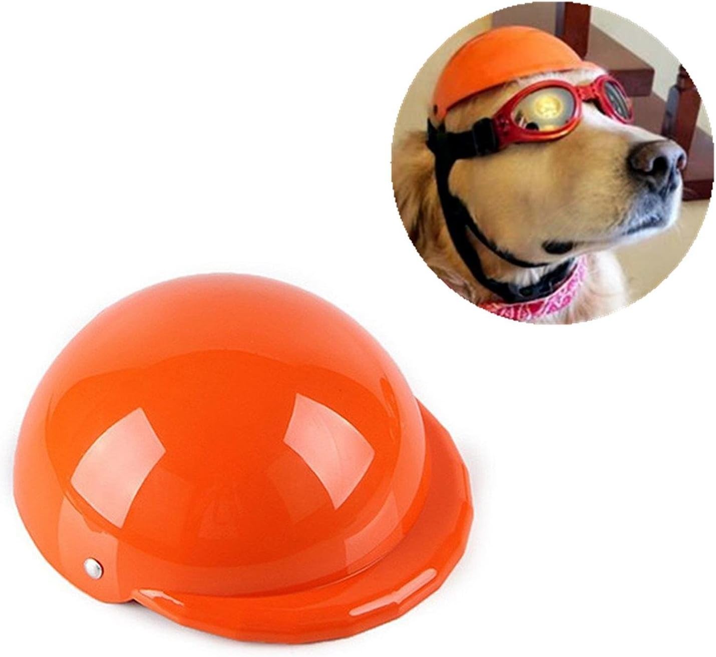 Pet Helmet,MYTOP So Cool Plastic ABS Helmets for Pet Sun Rain Protection，Cats Dogs Helmet Larger Small Medium Costumes Accessories in Pet Supplies (L, Orange)