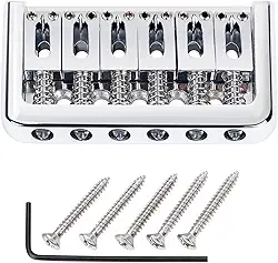 Banworks Guitarra Elétrica Com Ponte Fixa, Sem Tremolo, 6 Cordas, Cordas De 52,5 Mm (2-1/16"), Conjunto Hardtail Para Strat St Tele Jt/Gdqq-01 Cromado