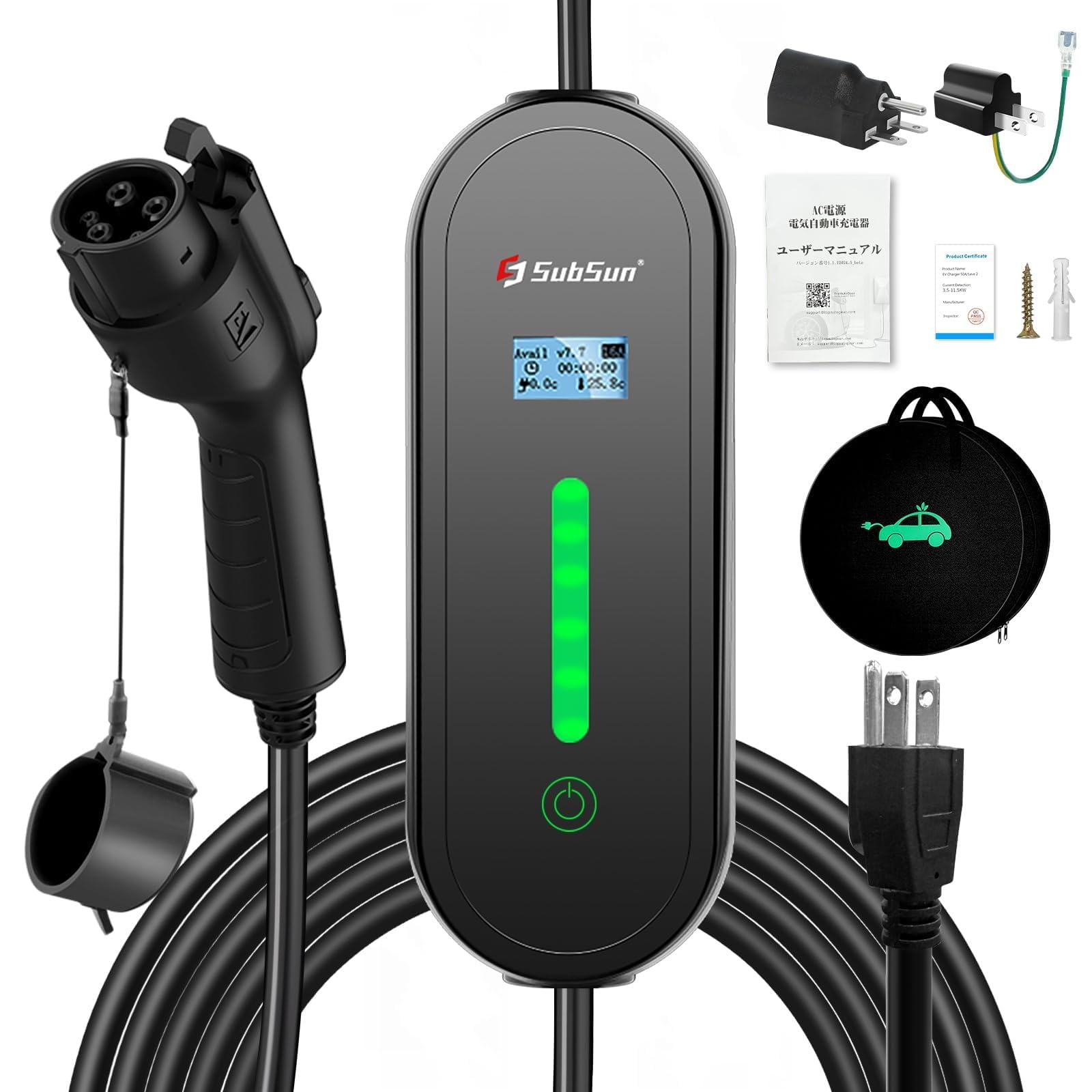 EV充電器 EV充電用ケーブル 電気自動車 電気自動車用ポータブル 家庭用 Amazon.co.jp: SubSun EV充電器 EV充電用ケーブル 電気自動車