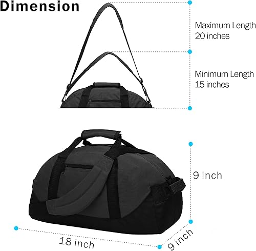 Miniatura 2 de BuyAgain Bolsa de lona de 18 pulgadas, bolsa deportiva de viaje para gimnasio con asa superior para hombres o mujeres