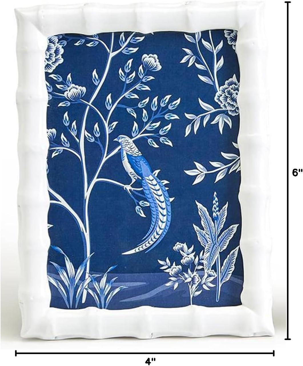 Two's Company 4" X6" White Faux Bamboo Photo Frames