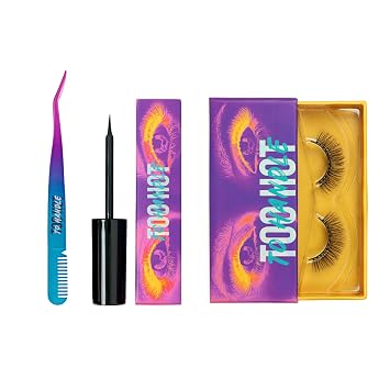Magnetic Eyelashes Kit | Premium Faux Mink Magnetic Lashes + Magnetic Liquid Eyeliner + Eyelashe applicator | Universal size | Reusable up to 50 times, 1 Pair Too Charming