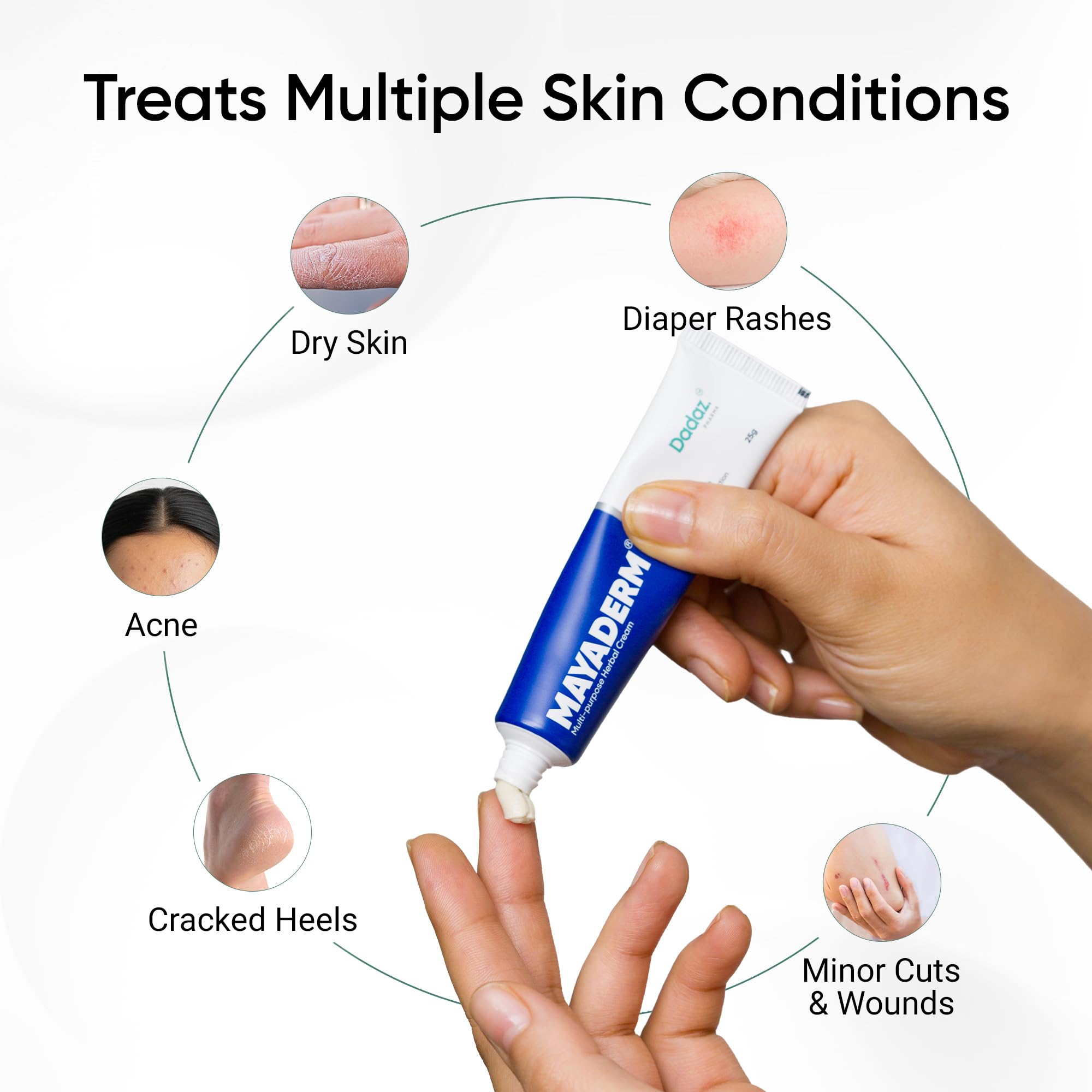 Mayaderm Multipurpose Herbal Cream 25g (Pack of 3), Gentle & Chemical Free Triple Action Healing Cream, Ideal for First-Aid, Minor Cuts, Wounds & Burns 2