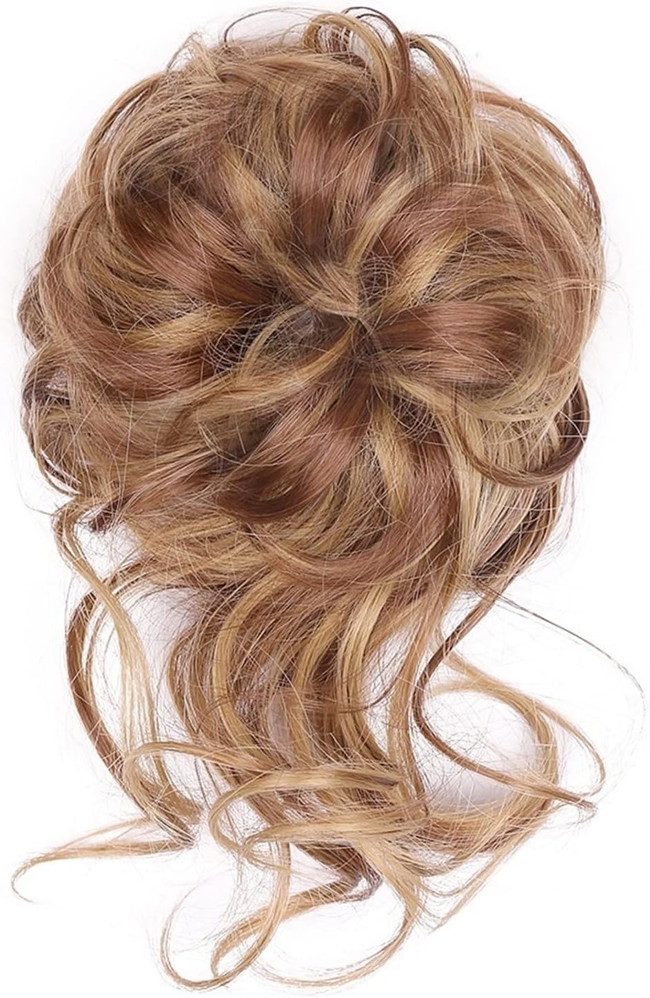乱れたお団子ヘア 乱れたおだんごヘアピース ロング 波状 乱れた アップスタイル シュシュ ポニーテール エクステ 伸縮性のあるヘア