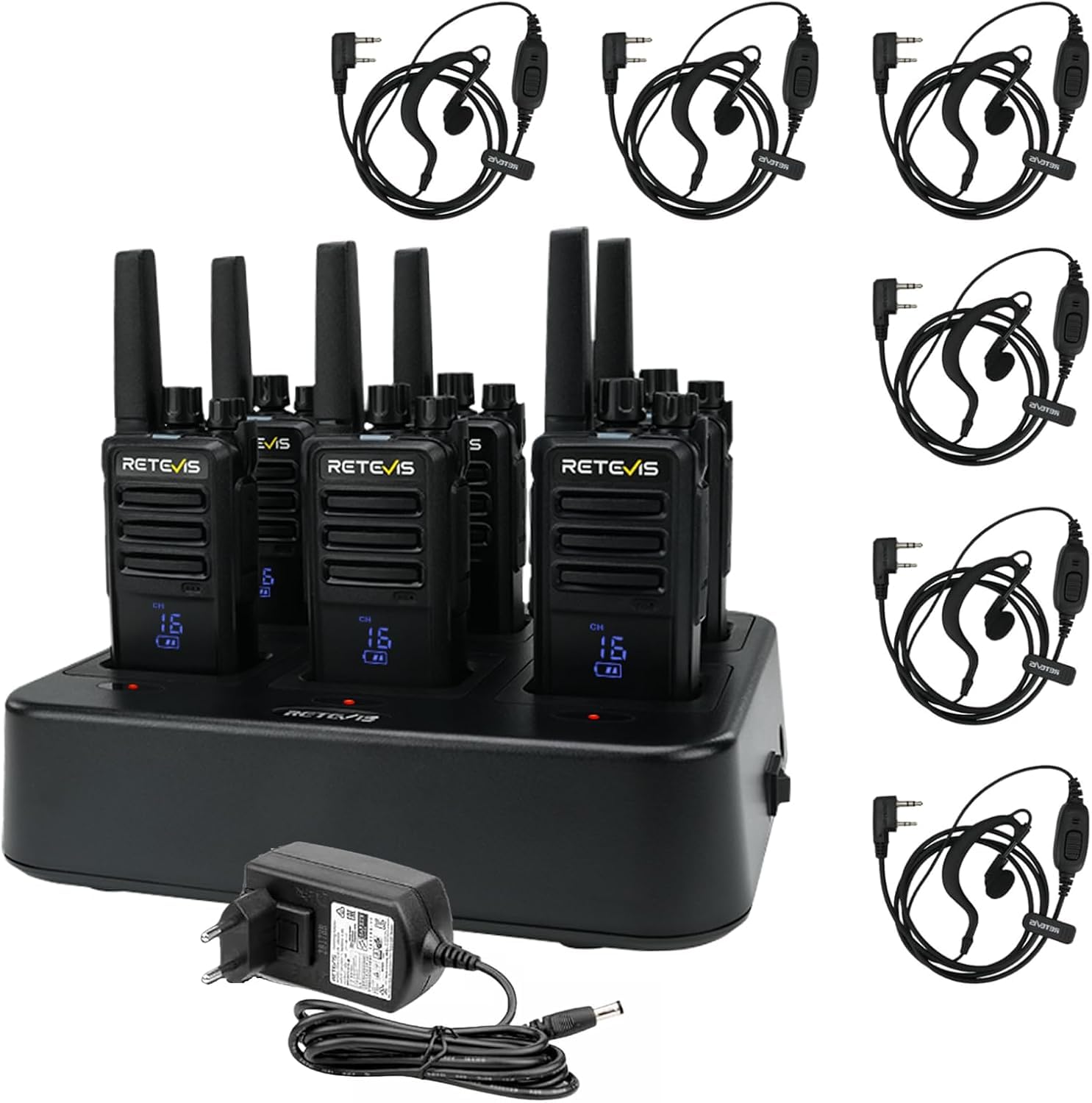 walkie talkie con caricatore type c earphone black
