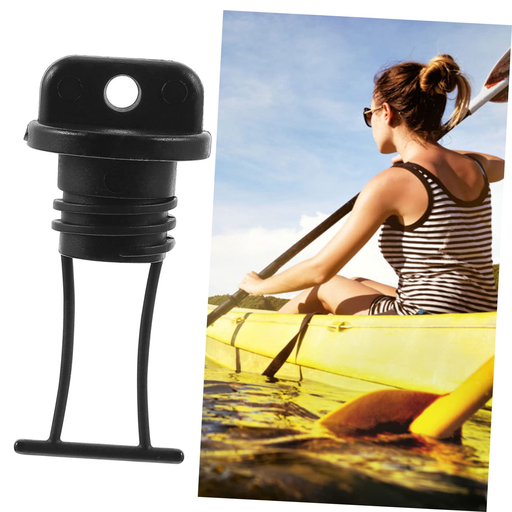 Lot De 4 Bouchons De Vidange Universels Pour Kayak - Plastique Noir Robuste Avec Vis Inox