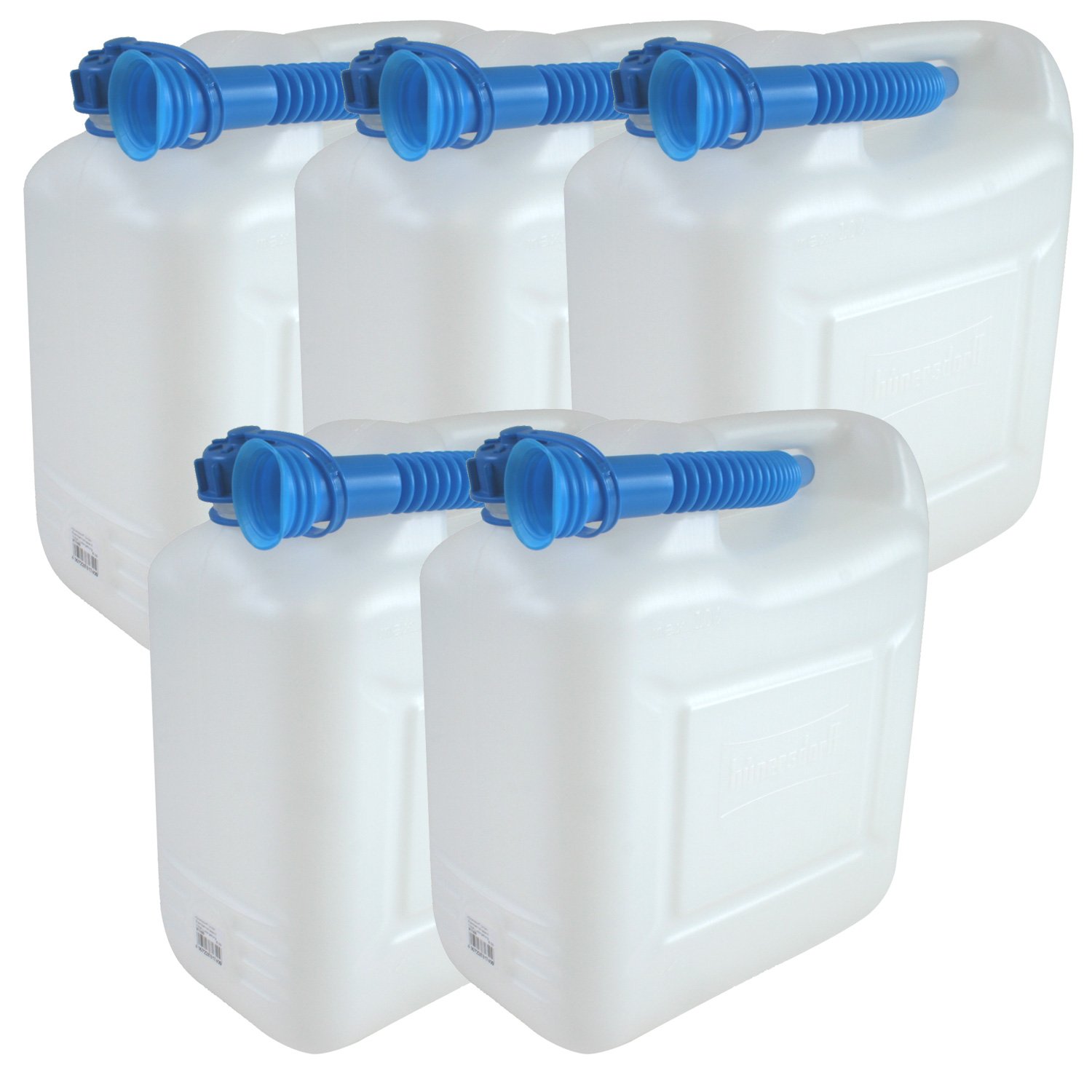 5x Wasserkanister ECO 10 Liter mit Rohr 5er Set Kanister Camping Wassertank NEU