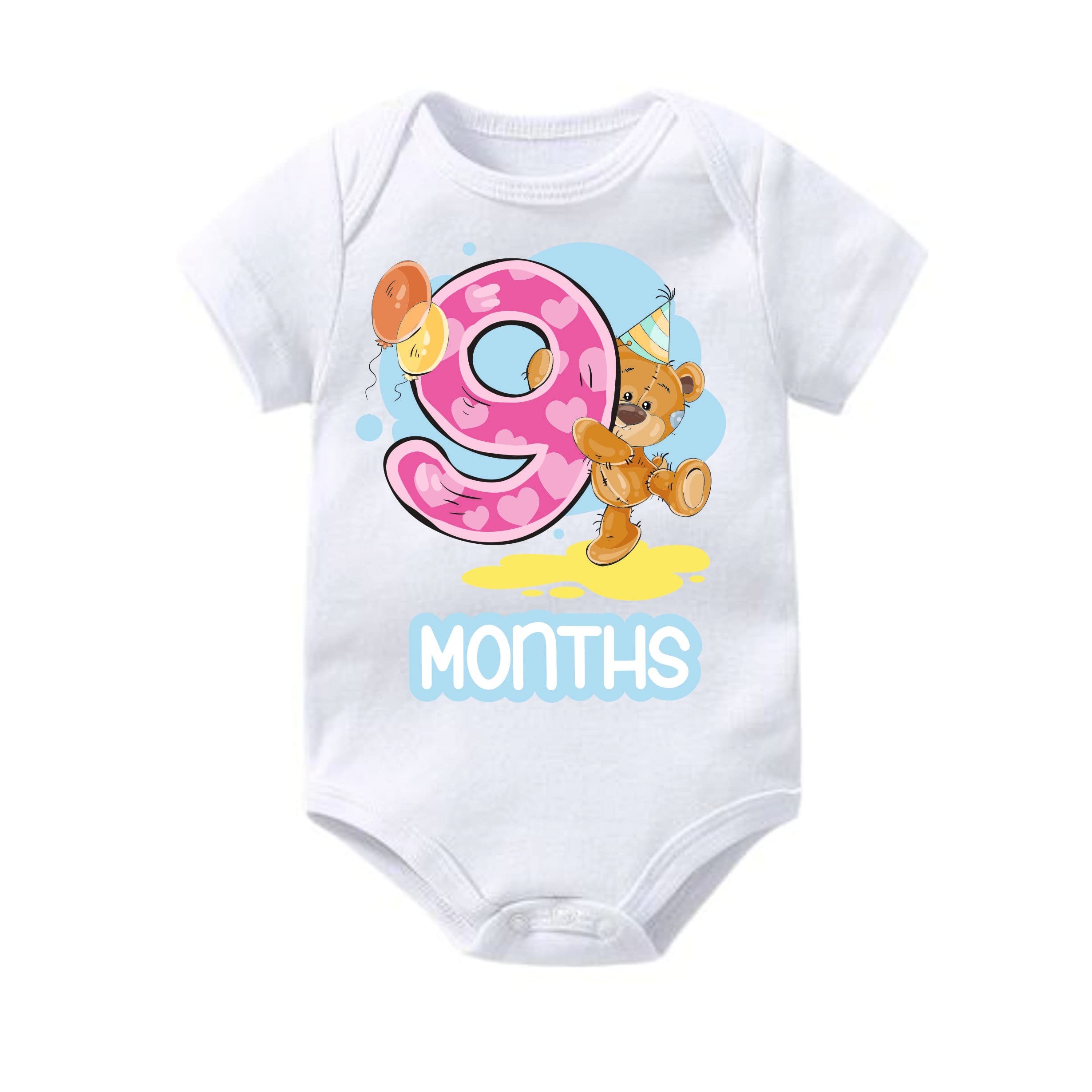 Monthly Birthday Milestone Newborn Baby Unisex Organic Cotton Romper For Boy Girl.-image-3