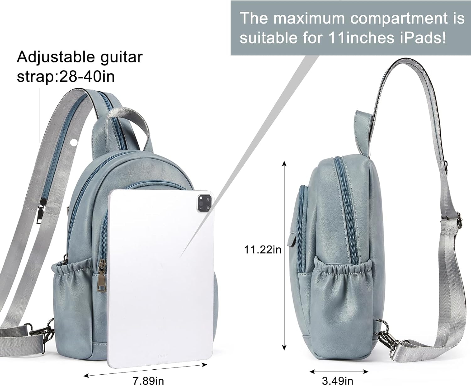 CLUCI Sling Bag for Women Leather Women's Backpack Small Convertible Backpack Purse Crossbody Bag for Travel - Image 4