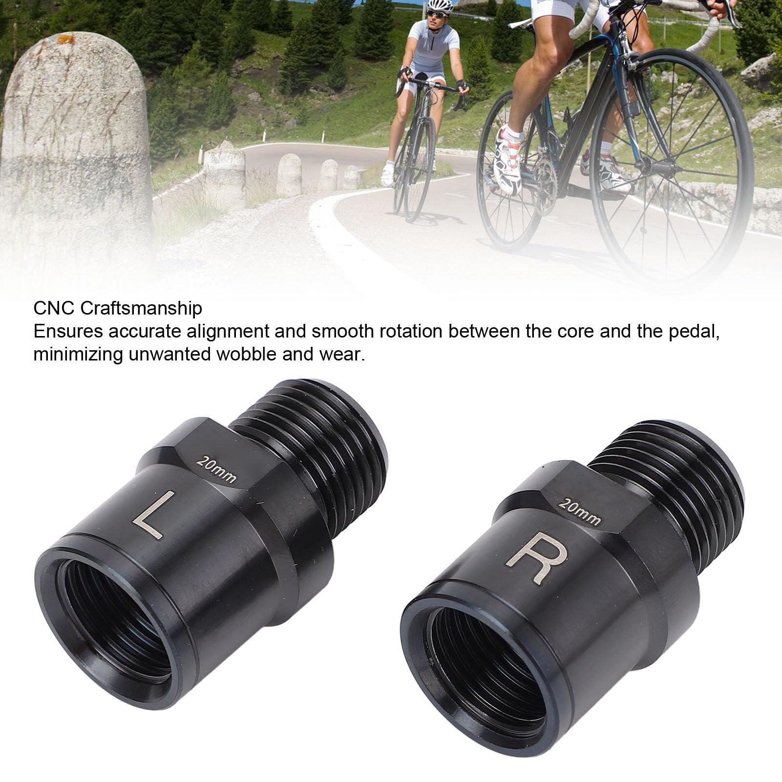 Extensores de Pedal, 2 Piezas Extensión de Pedal de Aleación de Titanio de 20 mm para Bicicleta