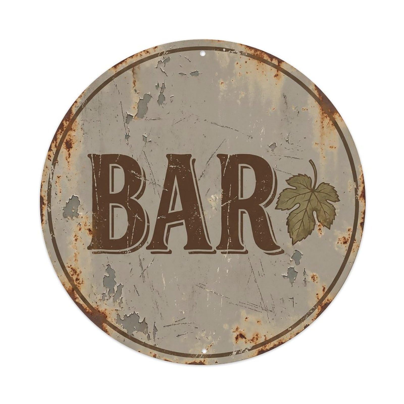 Vintage Beer BAR Taupe Gray Retro for Pub Metal Tin Sign