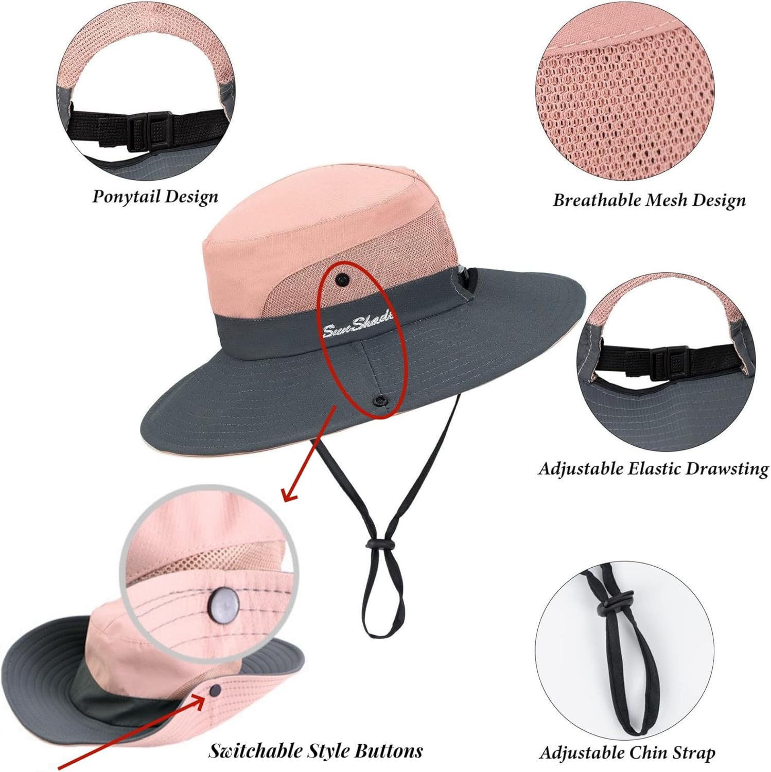 Sun Hats for Men Women Enfoldment Wide Brim, UV Protection Hiking Bucket Hat, Safari Hat, Fishing Hat, Beach Hat - Image 5
