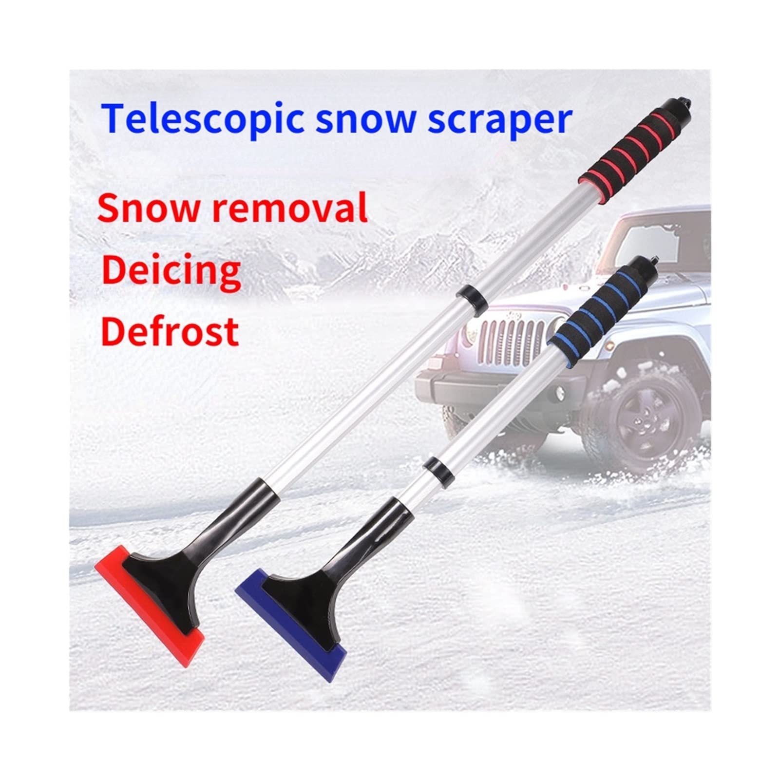 Brosse à Neige pour Pare-Brise, grattoir à Neige Extensible, poignée en Mousse EVA sur poignée en Aluminium, Brosse à Neige télescopique pour grattoir à Glace Automatique, Voiture Camion SUV Parabr