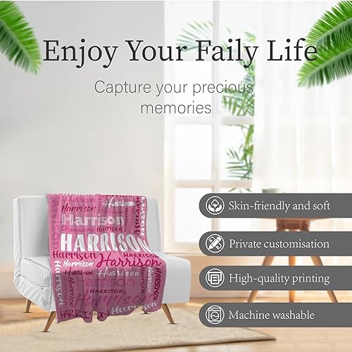 Miniatura 5 de xsdnb Manta de bebé personalizada con nombre para niños, manta personalizada para niños, manta para niños pequeños para guardería, mantas