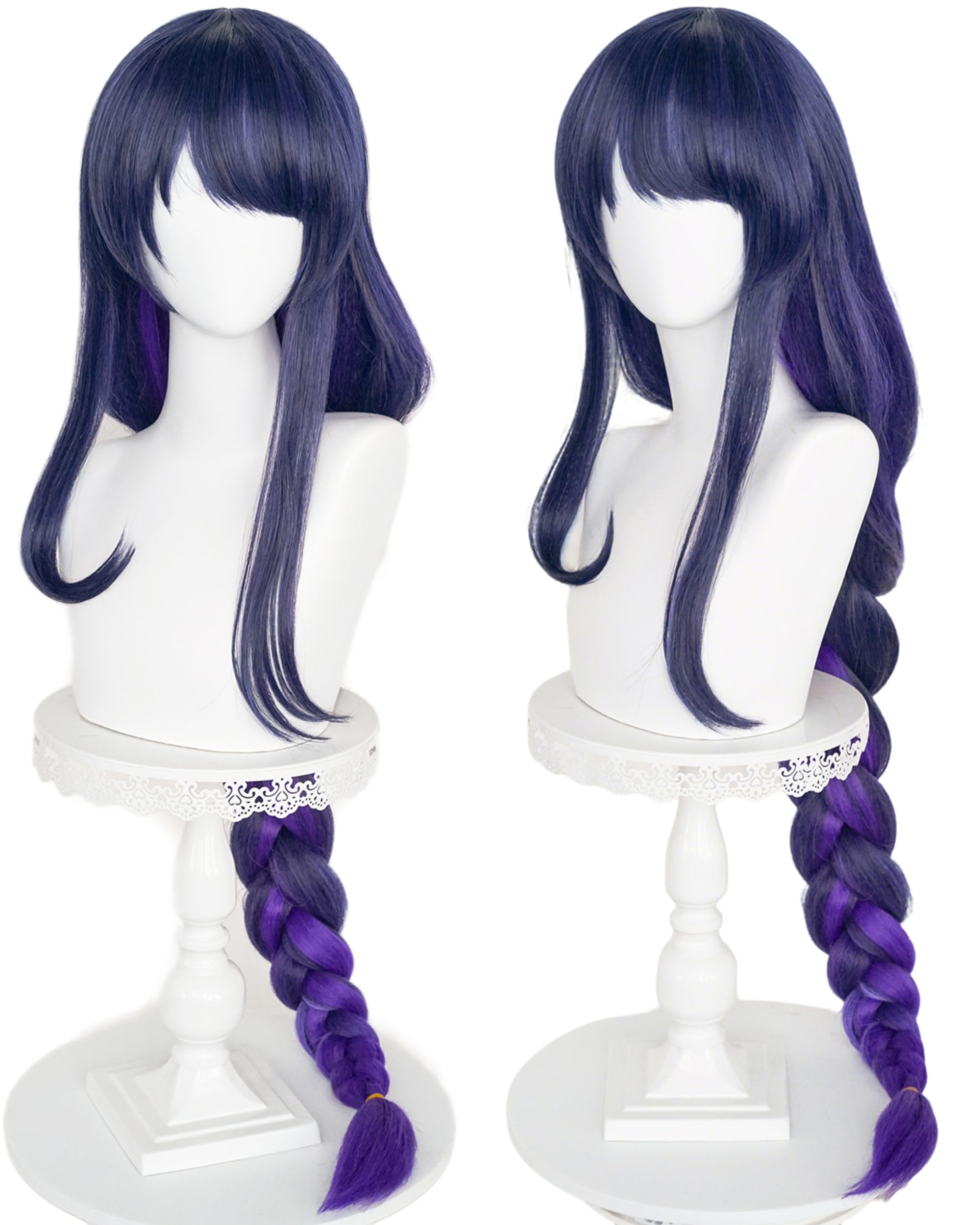?Cami 39” Dark Purple cosplay  long wig +NWT* Amazon.com: Half and Half Raiden Shogun Cosplay Wig Long  main image 3