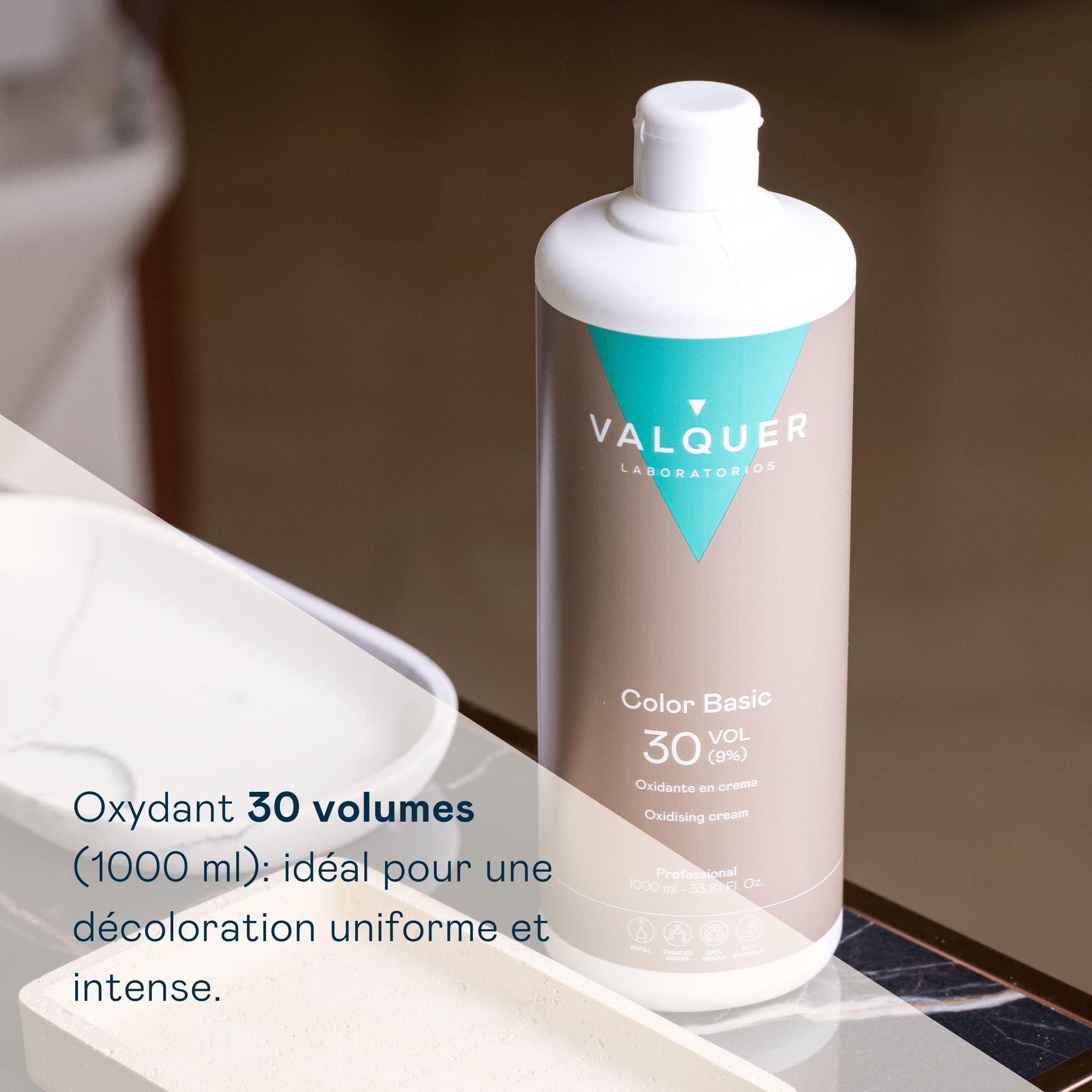 VALQUER Kit Décoloration Cheveux Professionnel Vegan Décoblue 500 g + Oxydant 30 Vol 9% 1000 ml, Éclaircissement Jusqu’à 6 Tons, Balayage, Mèches, Blond Polaire