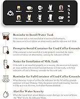 Vista 5 de Máquina de café expreso totalmente automática de 12 tazas, cafetera de un solo toque, capuchino, café con leche, americano, expreso, autolimpiante