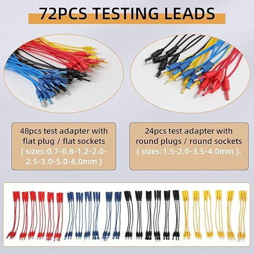Miniatura 3 de Kit de cables de prueba de circuito automotriz, 104 piezas multímetro multifunción sonda eléctrica kit de prueba con estuche de transporte negro,