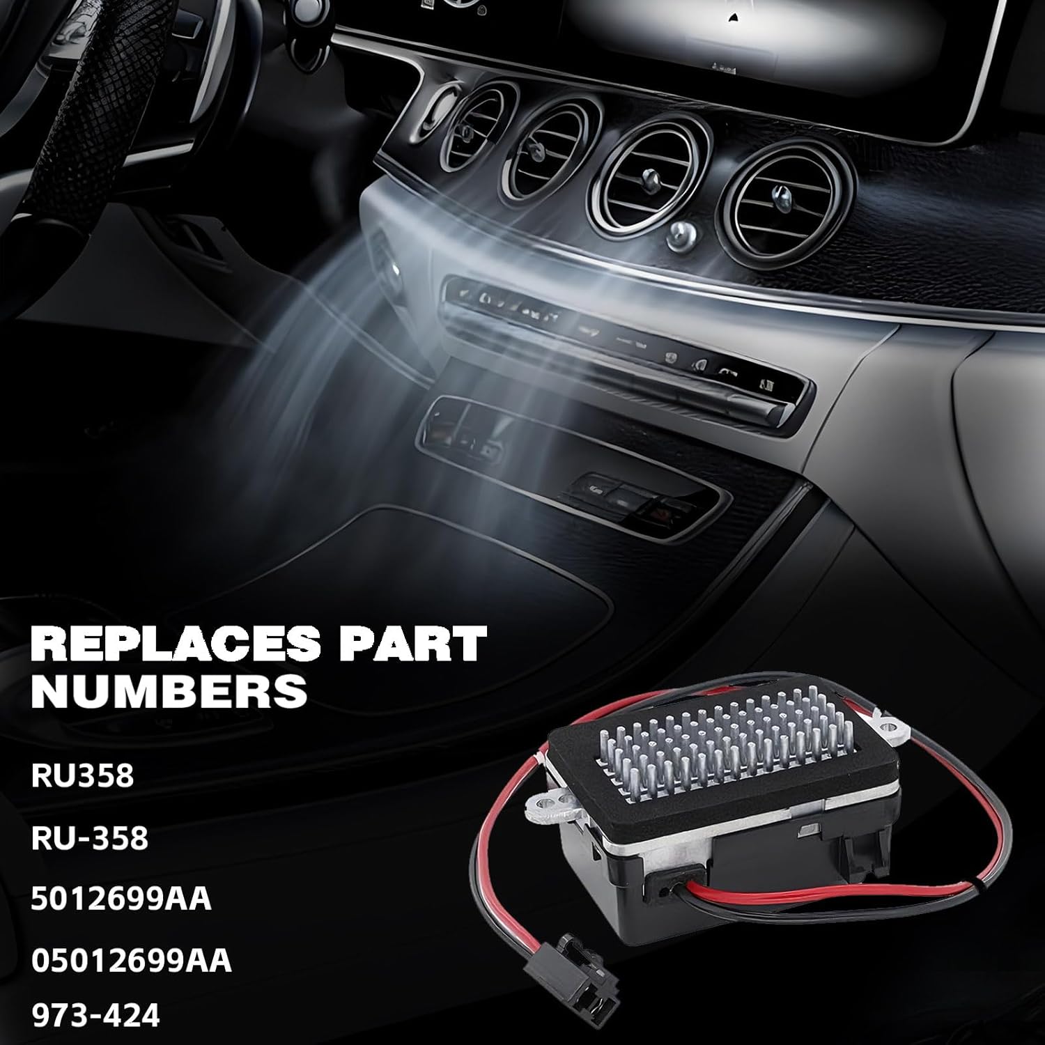 5012699AA RU-358 HVAC Blower Motor Resistor Control Module Compatible with Jeep Grand Cherokee WJ 4.0L 4.7L 1999-2004 w/ATC Automatic Temperature Control