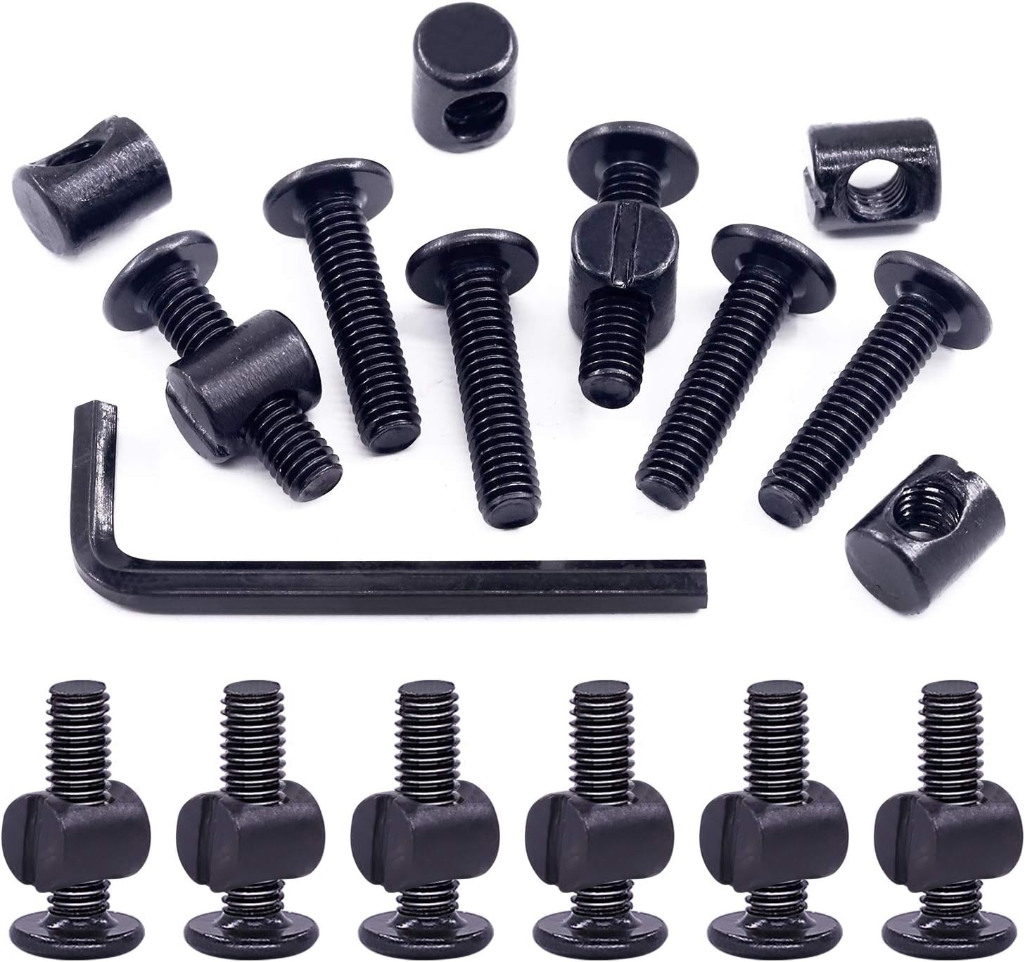 Swpeet 25Pcs Black M6 × 25mm Crib Hardware Screws, Hex Socket Head Cap Crib Baby Bed