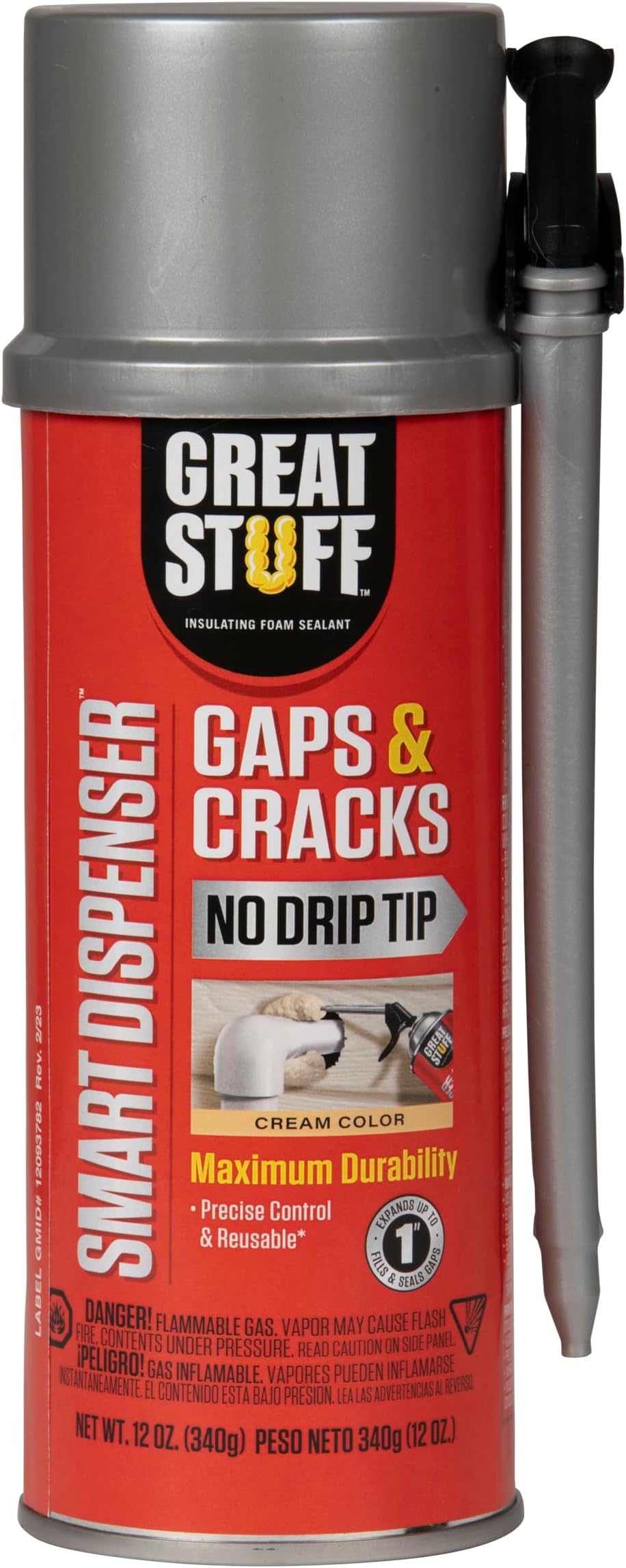 Great Stuff 99108824 Smart Dispenser Gaps & Cracks, Cream