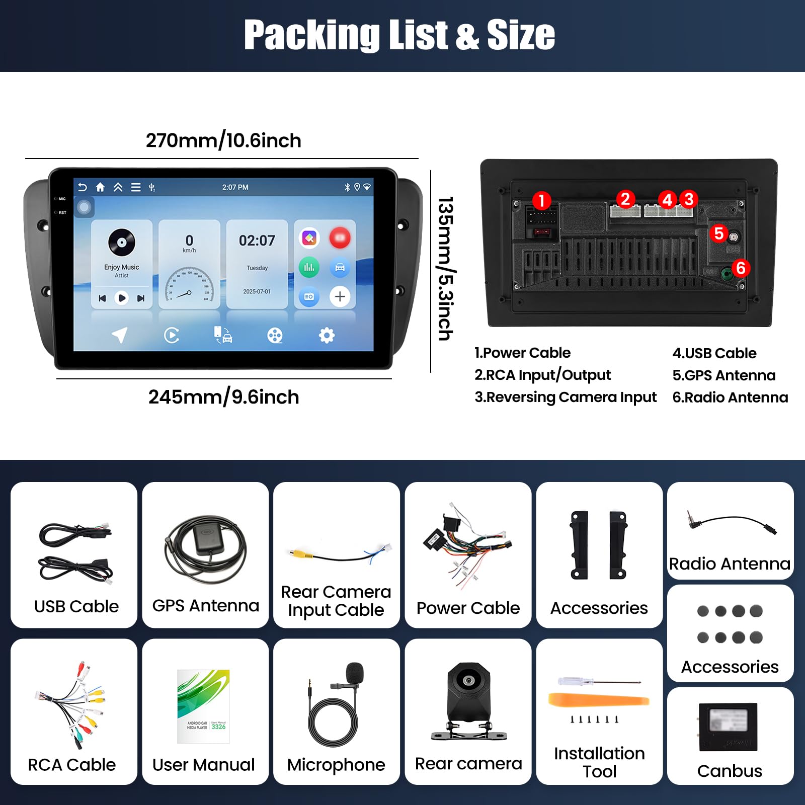 CAMECHO 4+128G Android 15 Navi Autoradio 9 Pulgadas para Seat Ibiza 2009-2013 con GPS WIFI FM RDS, Inalámbrico Carplay Android Auto Bluetooth Radio Incell HD Pantalla Táctil con Cámara Trasera +Canbus