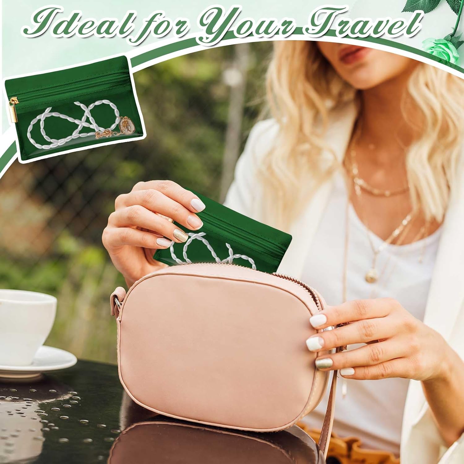 Uiifan 36 Pcs Travel Jewelry Bag Bulk Zipper Jewelry Pouch Flannel Portable Pocket Organizer for Necklace Earring Women Gift