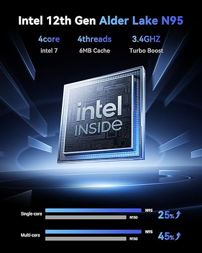 Miniatura 3 de ACEMAGIC Mini PC 11 Pro, procesador N95 (Beat N100N150) hasta 3.4 GHz Mini computadoras, 16GB DDR4 256GB SSD, 4K Dual Display WiFi BT VESA Micro PC